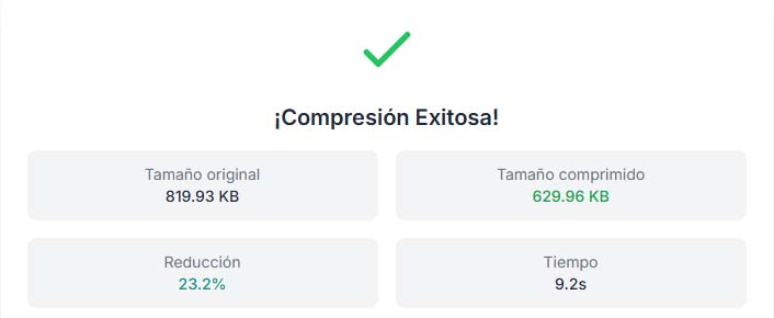 Resultado de la compresión video