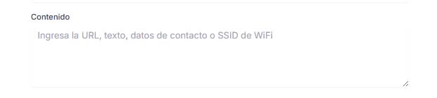 Introduce el contenido para el QR